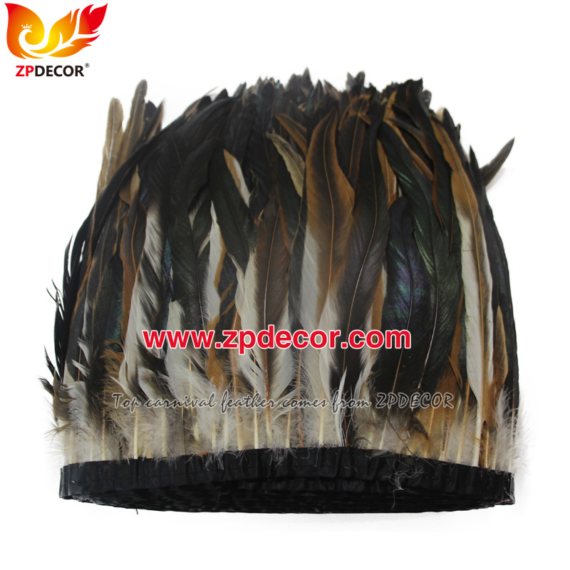 Zpdecor Feathers Factory Wholesale 30-35cm Natural Rooster Coque Tail Feathers Trim for Bahams Jankanoo Carnival