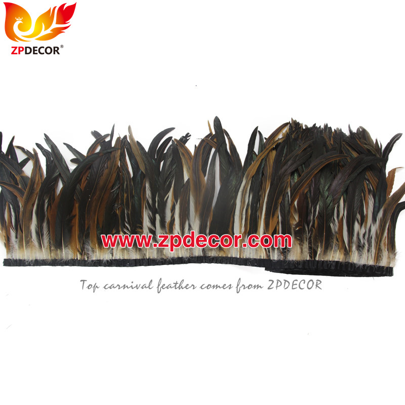 Zpdecor Feathers Factory Wholesale 30-35cm Natural Rooster Coque Tail Feathers Trim for Bahams Jankanoo Carnival