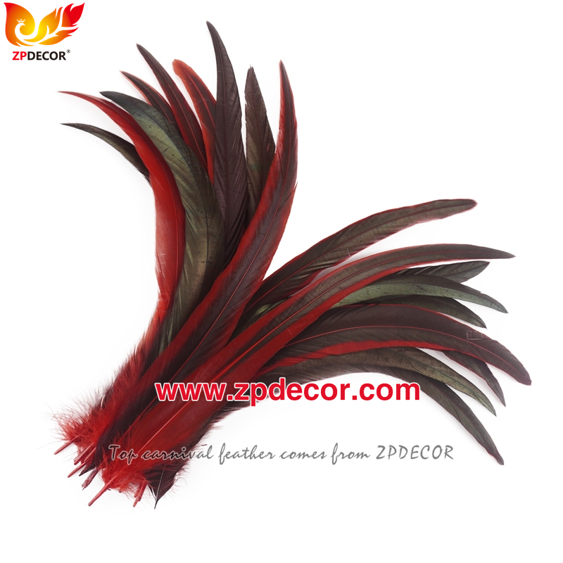 Zpdecor Feathers Factory Wholesale 40-45 cm Directly Dyed Mix Colors Rooster Coque Tail Feathers for Bahams Jankanoo Carnival Costumes