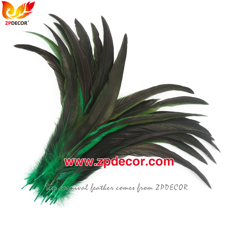 Zpdecor Feathers Factory Wholesale 40-45 cm Directly Dyed Mix Colors Rooster Coque Tail Feathers for Bahams Jankanoo Carnival Costumes