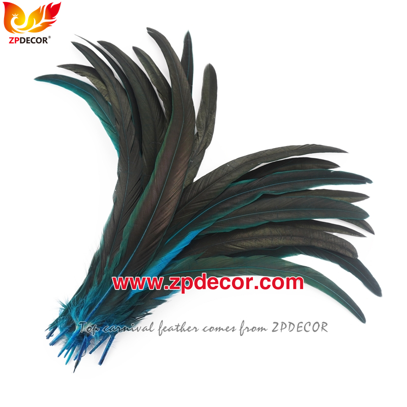 Zpdecor Feathers Factory Wholesale 40-45 cm Directly Dyed Mix Colors Rooster Coque Tail Feathers for Bahams Jankanoo Carnival Costumes