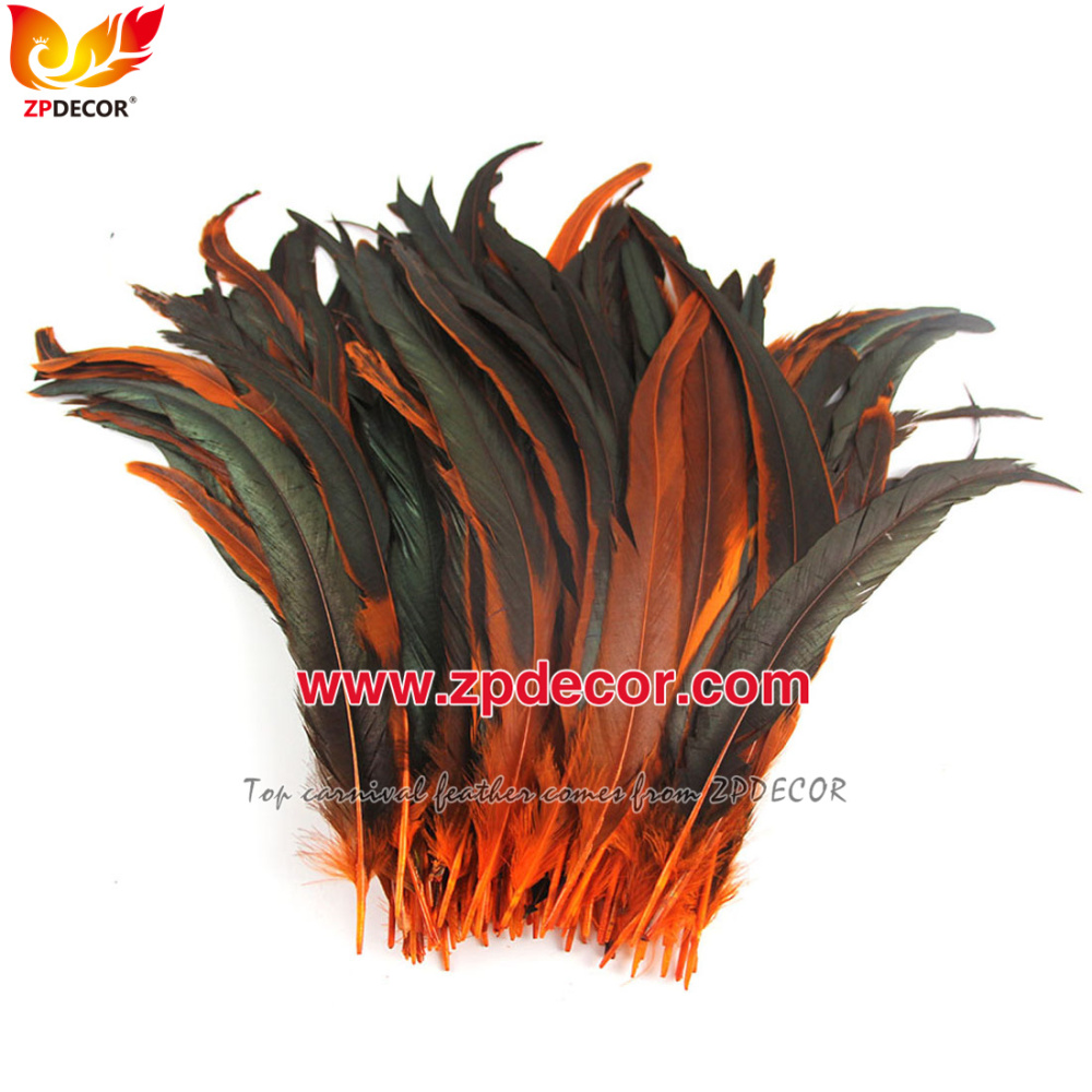 Zpdecor Feathers Factory Wholesale 30-35cm Directly Dyed Mix Colors Rooster Coque Tail Feathers for Bahams Jankanoo Carnival