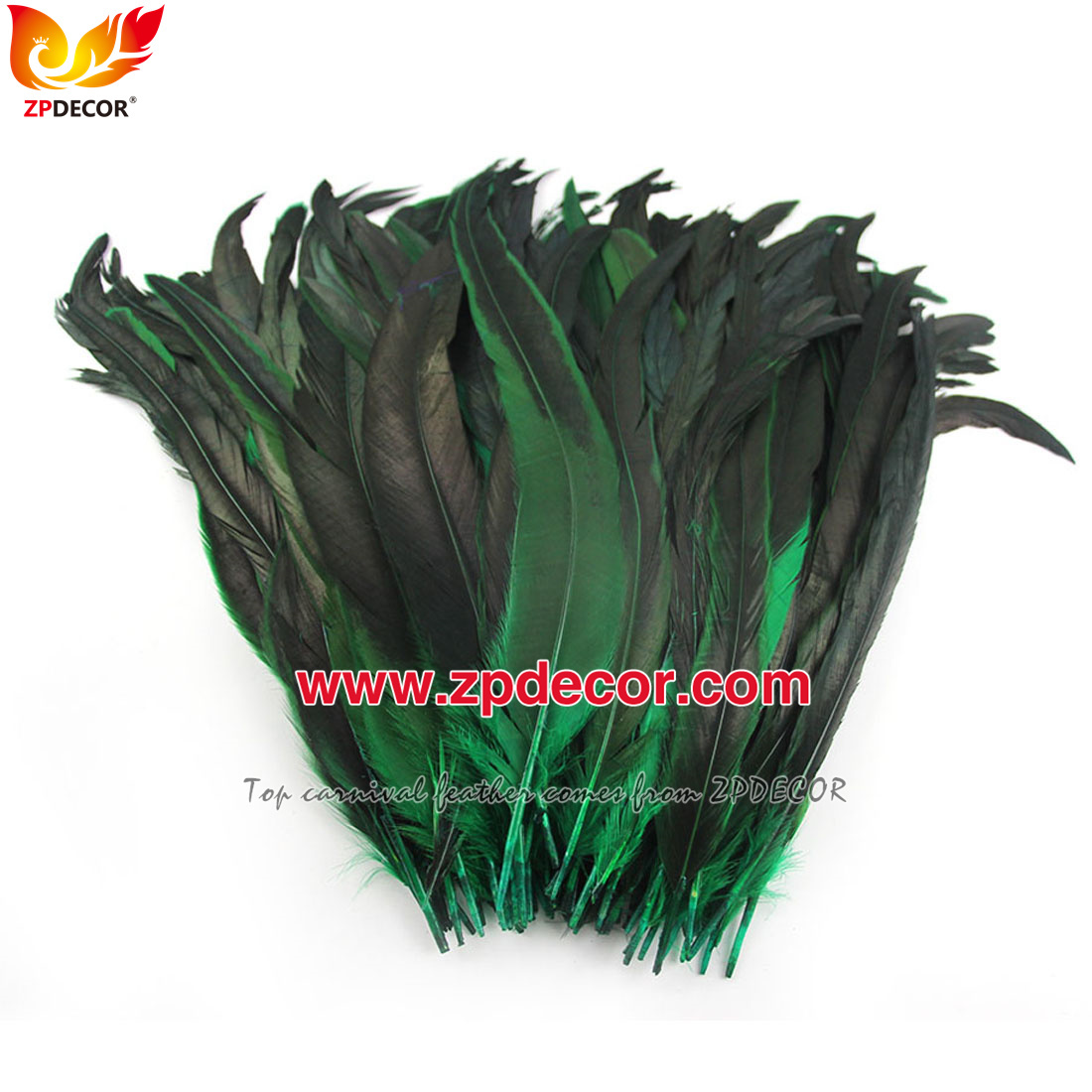 Zpdecor Feathers Factory Wholesale 30-35cm Directly Dyed Mix Colors Rooster Coque Tail Feathers for Bahams Jankanoo Carnival