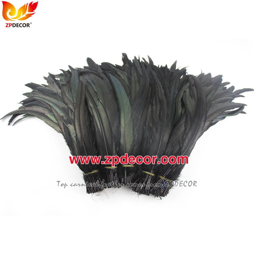 Zpdecor Feathers Factory Wholesale 30-35 cm Directly Dyed Royal Blue Rooster Coque Tail Feathers for Bahams Jankanoo Carnival