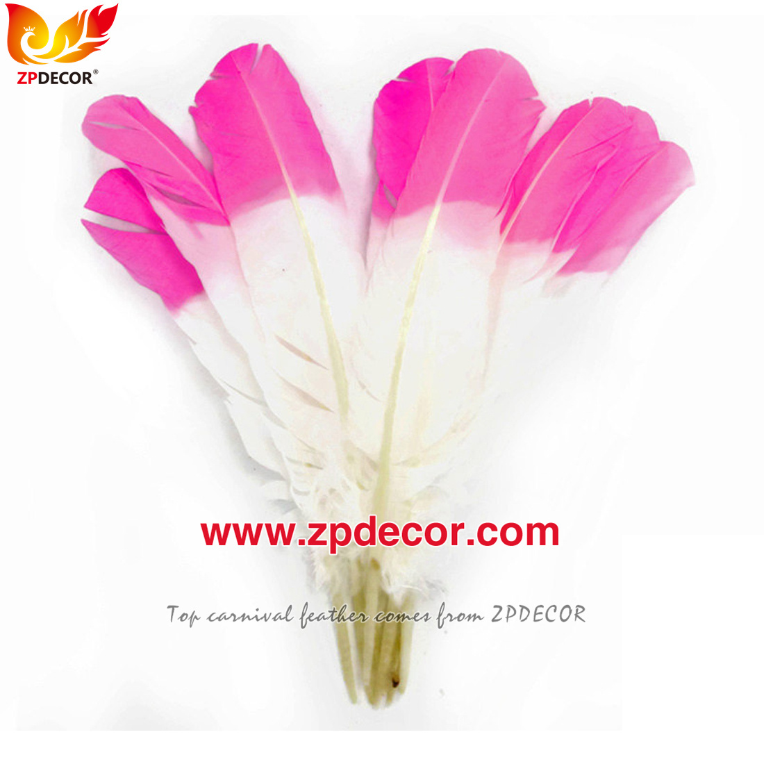 Zpdecor Feathers Factory Wholesale 25-30 cm Turkey Rounds Quill Wing Feathers for Trinidad and Tobago Carnival Costumes