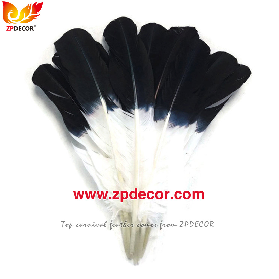 Zpdecor Feathers Factory Wholesale 25-30 cm Turkey Rounds Quill Wing Feathers for Trinidad and Tobago Carnival Costumes