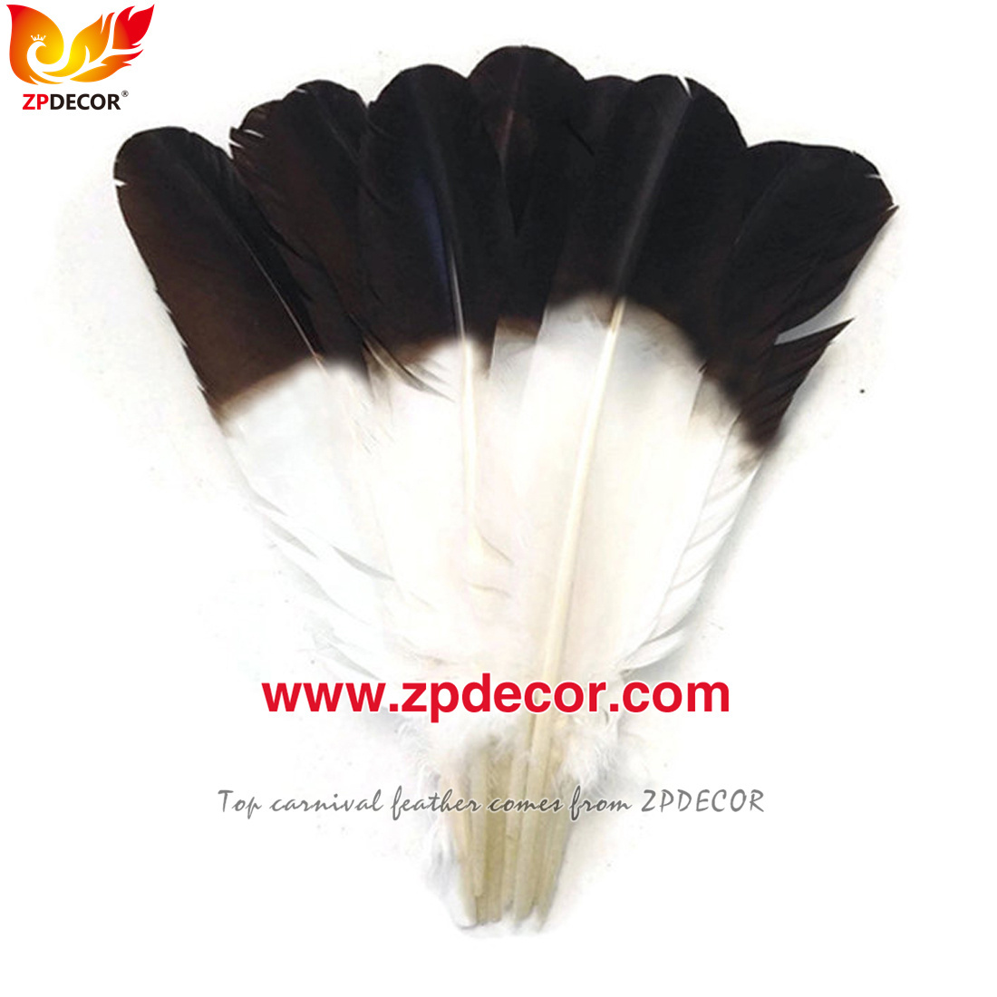 Zpdecor Feathers Factory Wholesale 25-30 cm Turkey Rounds Quill Wing Feathers for Trinidad and Tobago Carnival Costumes