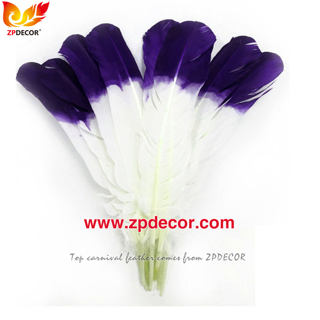 Zpdecor Feathers Factory Wholesale 25-30 cm Turkey Rounds Quill Wing Feathers for Trinidad and Tobago Carnival Costumes