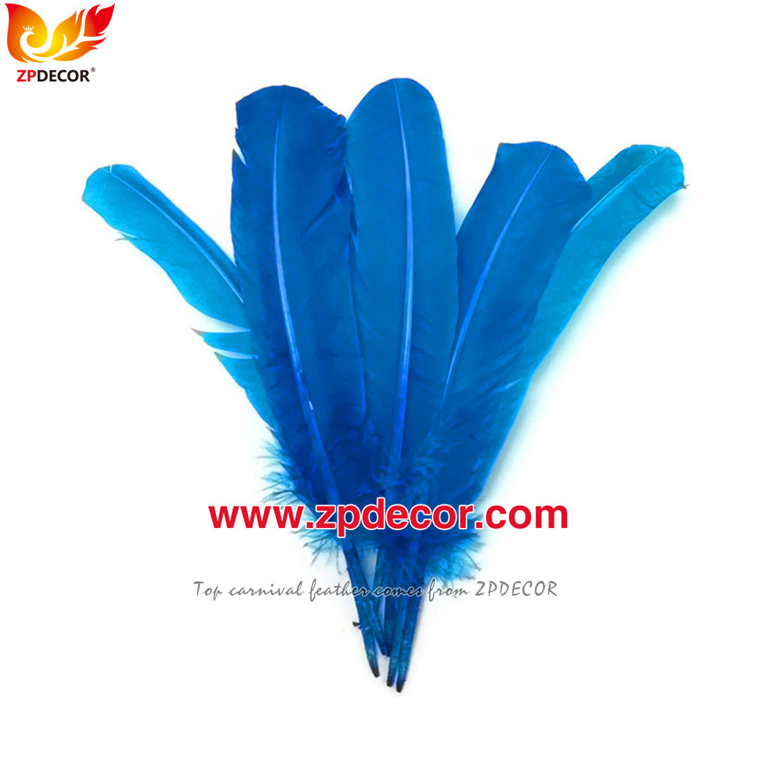 Zpdecor Feathers Factory Wholesale 40-45 cm Directly Dyed Purple Rooster Coque Tail Feathers for Funny Carnival Costume