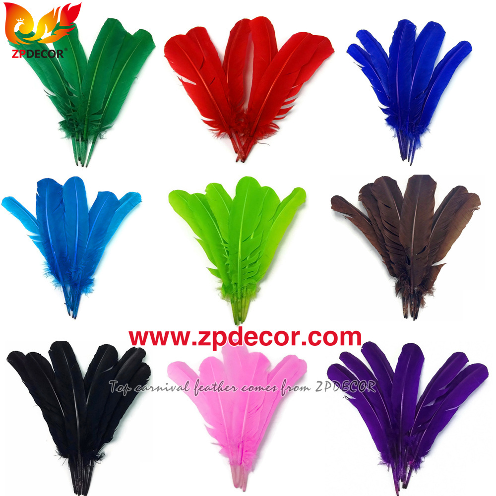 Zpdecor Feathers Factory Wholesale 40-45 cm Directly Dyed Purple Rooster Coque Tail Feathers for Funny Carnival Costume