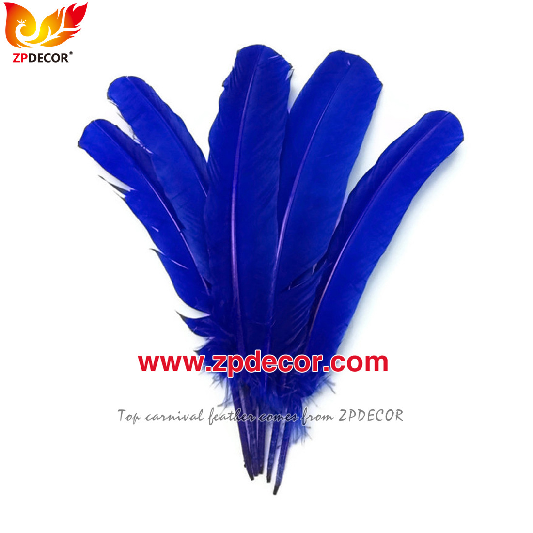 Zpdecor Feathers Factory Wholesale 40-45 cm Directly Dyed Purple Rooster Coque Tail Feathers for Funny Carnival Costume