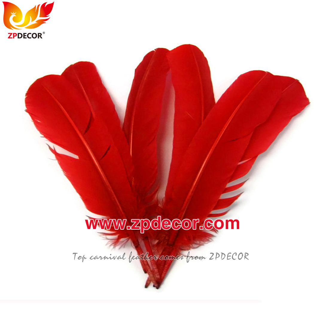 Zpdecor Feathers Factory Wholesale 25-30 cm Mix Colors Stock Turkey Rounds Quill Wing Feathers for Carnival Costumes