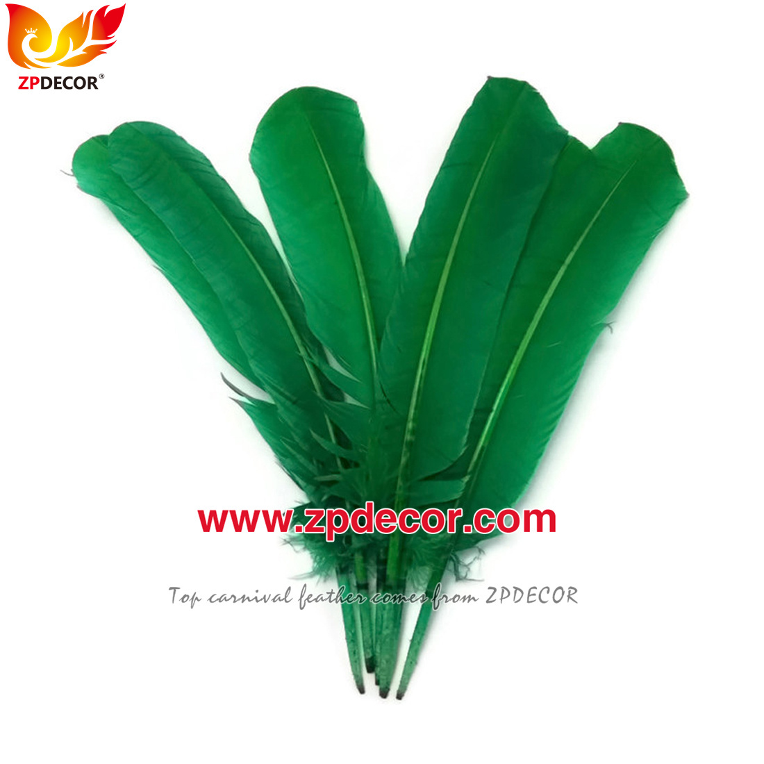 Zpdecor Feathers Factory Wholesale 25-30 cm Mix Colors Stock Turkey Rounds Quill Wing Feathers for Carnival Costumes