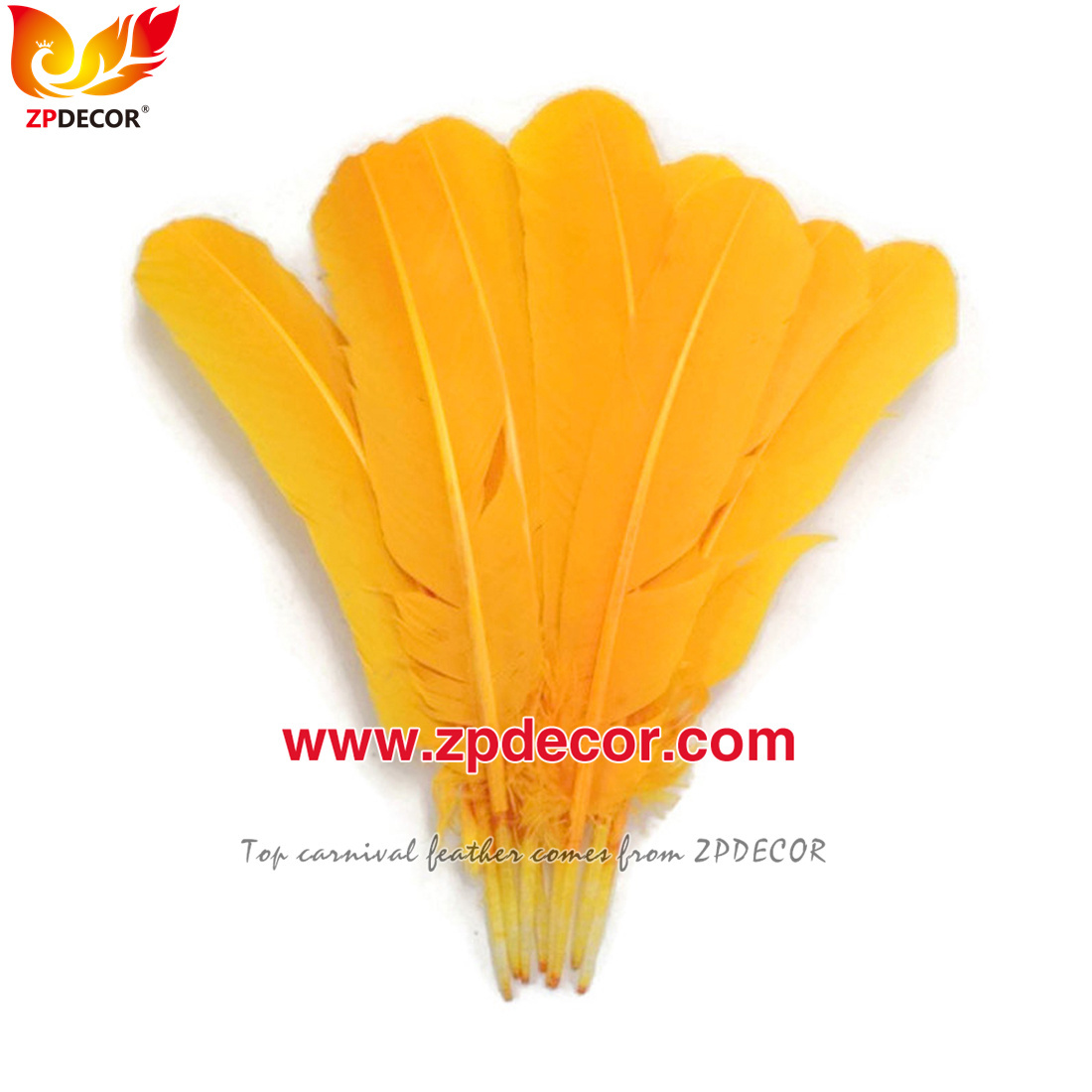Zpdecor Feathers Factory Wholesale 25-30 cm Mix Colors Stock Turkey Rounds Quill Wing Feathers for Carnival Costumes