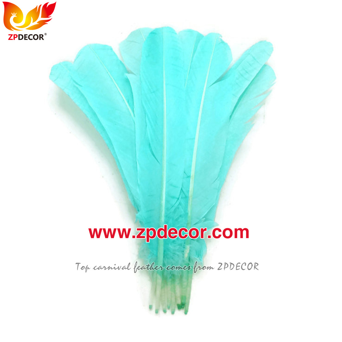 Zpdecor Feathers Factory Wholesale 25-30 cm Mix Colors Stock Turkey Rounds Quill Wing Feathers for Carnival Costumes