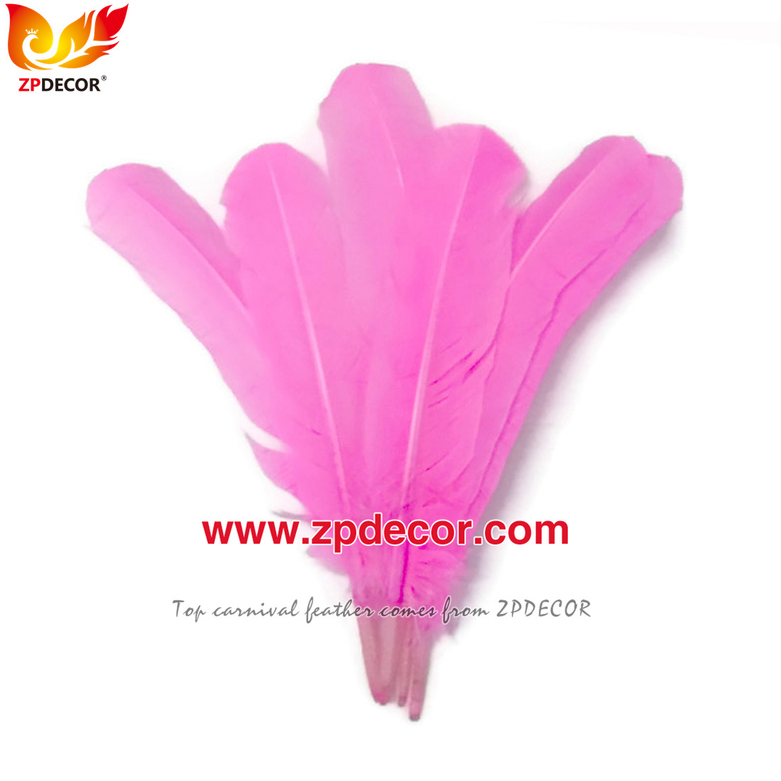 Zpdecor Feathers Factory Wholesale 25-30 cm Mix Colors Stock Turkey Rounds Quill Wing Feathers for Carnival Costumes