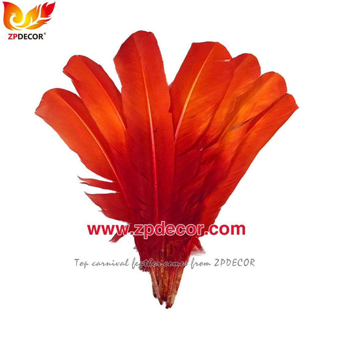 Zpdecor Feathers Factory Wholesale 40-45 cm Directly Dyed Purple Rooster Coque Tail Feathers for Funny Carnival Costume