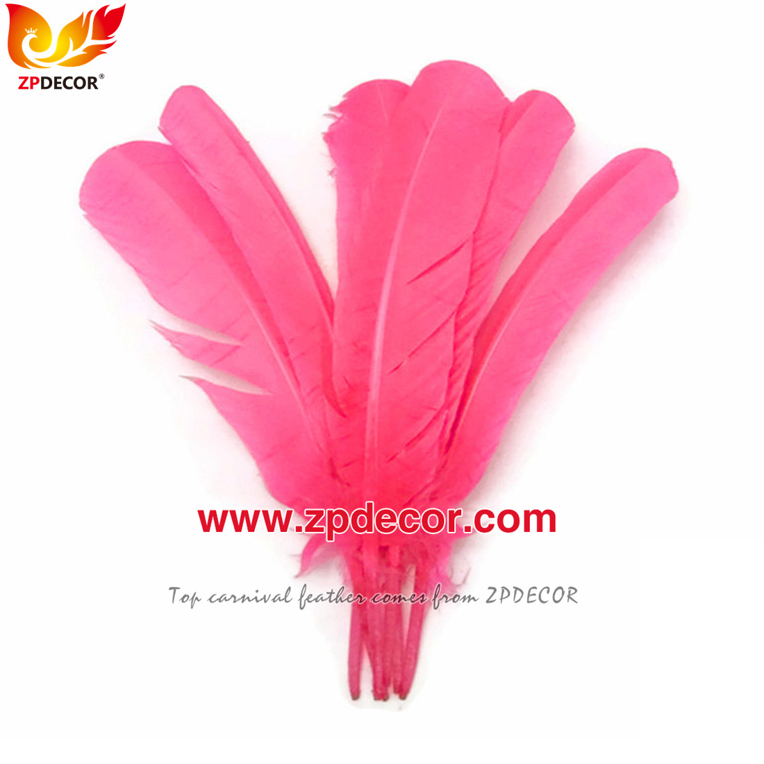 Zpdecor Feathers Factory Wholesale 40-45 cm Directly Dyed Purple Rooster Coque Tail Feathers for Funny Carnival Costume