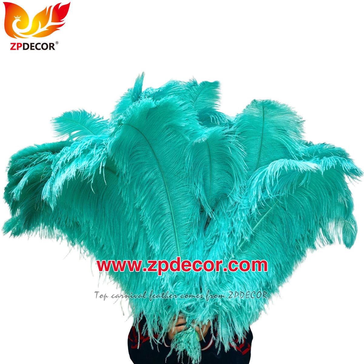 Zpdecor Factory Wholesale High Quality 70-75 cm Dyed Ostrich Feathers for Carnival Costumes