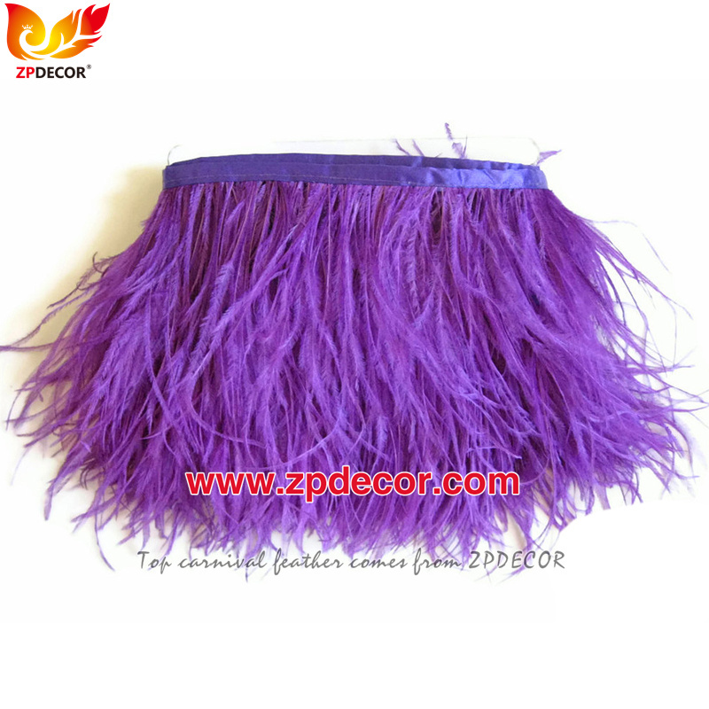 Zpdecor Feathers Factory Wholesale 10-15 cm cm Fluffy Ostrich Feather Fringe Trim for Fashion Costumes  and Jewelry Design