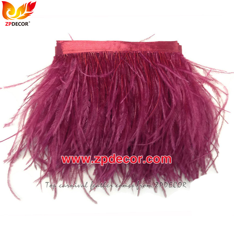 Zpdecor Feathers Factory Wholesale 10-15cm cm Ostrich Feathers Trim for Fashion Costumes Design