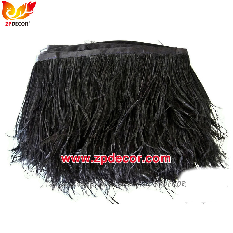 Zpdecor Feathers Factory Wholesale 10-15cm cm Ostrich Feathers Trim for Fashion Costumes Design
