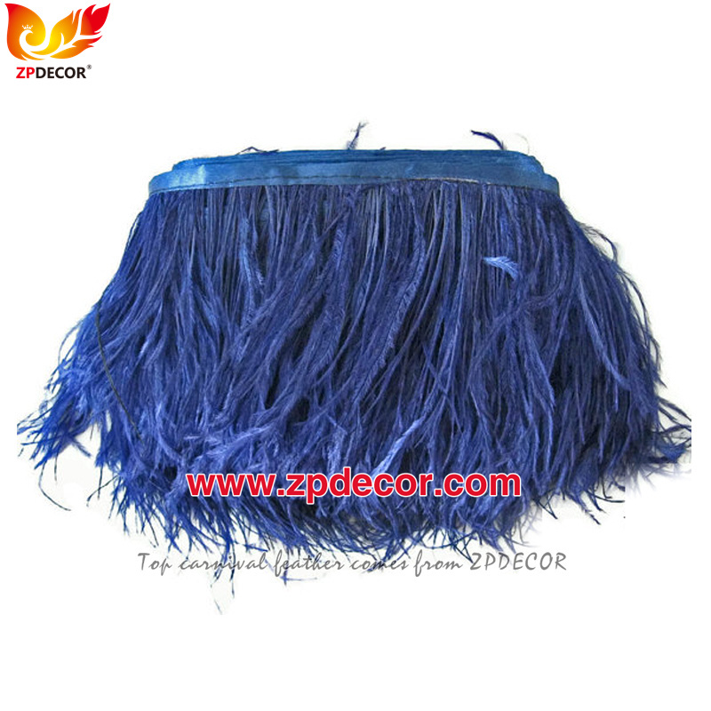 Zpdecor Feathers Factory Wholesale 10-15 cm cm Fluffy Ostrich Feather Fringe Trim for Fashion Costumes  and Jewelry Design