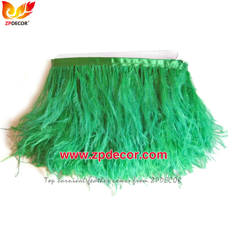 Zpdecor Feathers Factory Wholesale 10-15 cm cm Fluffy Ostrich Feather Fringe Trim for Fashion Costumes  and Jewelry Design