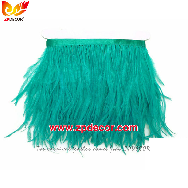 Zpdecor Feathers Factory Wholesale 10-15 cm cm Fluffy Ostrich Feather Fringe Trim for Fashion Costumes  and Jewelry Design