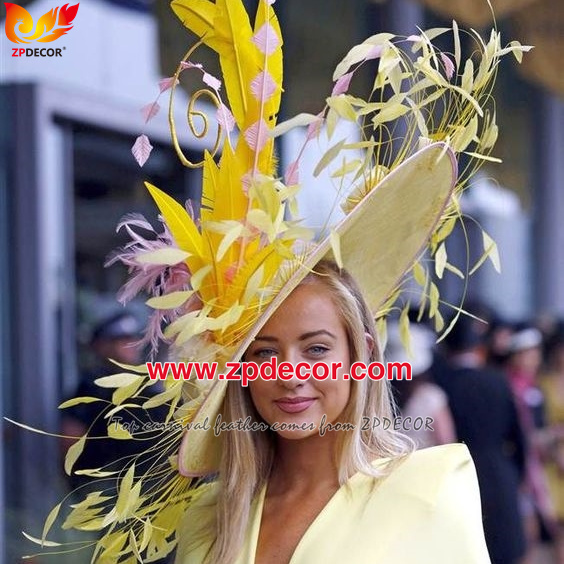 Zpdecor Factory Wholesale Cheap Stripped Coque Tail Feathers for Fashion Costumes Design