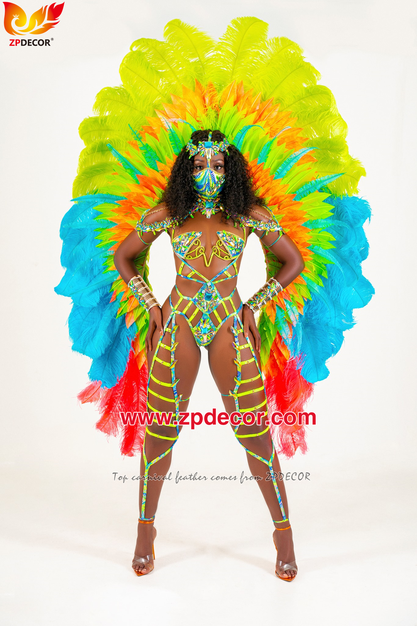 Zpdecor Factory Wholesale High Quality 70-75 cm Dyed Ostrich Feathers for Carnival Costumes