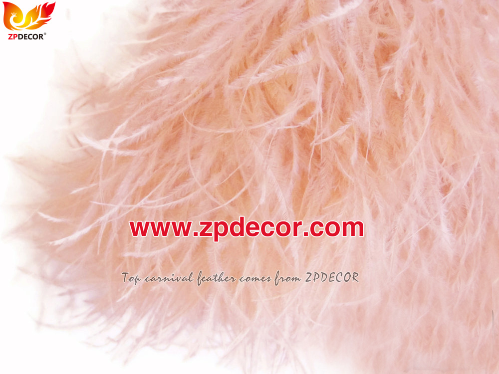 Zpdecor Feathers Factory Wholesale 10-15 cm Champagne Fluffy Ostrich Feather Fringe Trim for Fashion Costumes  and Jewelry Design