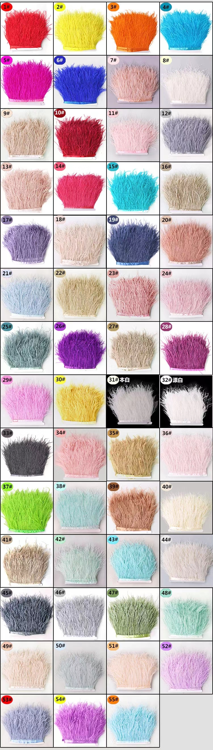 Zpdecor Feathers Factory Wholesale 10-15cm cm Ostrich Feathers Trim for Fashion Costumes Design