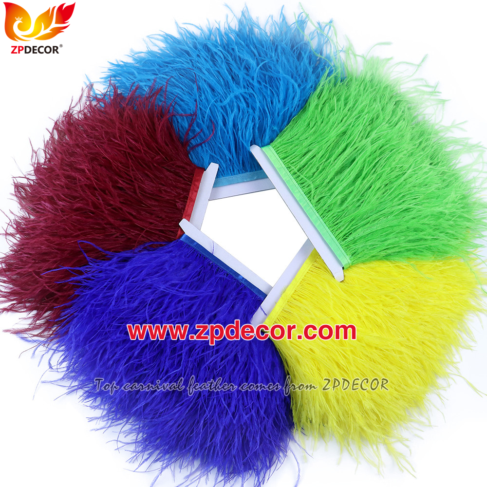 Zpdecor Feathers Factory Wholesale 40-45 cm Directly Dyed Mix Colors Rooster Coque Tail Feathers for Bahams Jankanoo Carnival Costumes