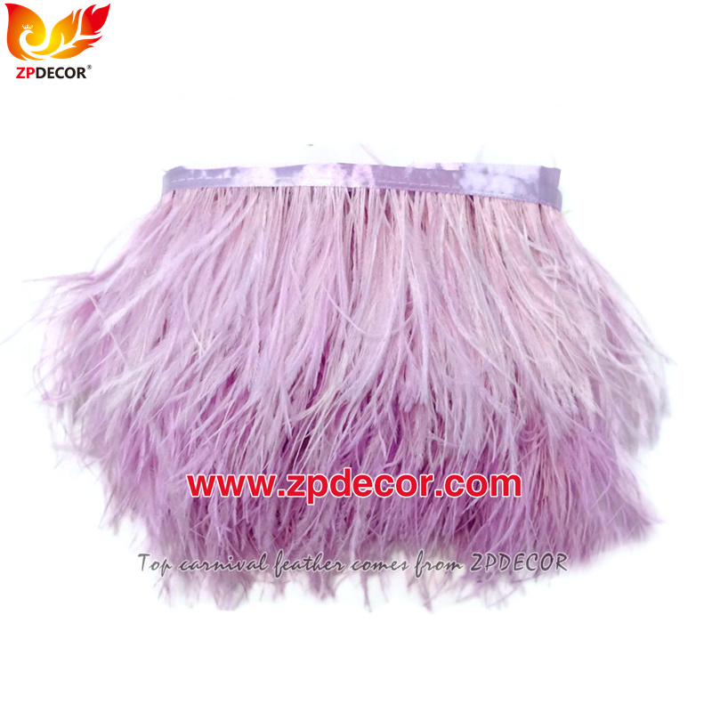 Zpdecor Feathers Factory Wholesale More than 20 Colors 10-15 cm cm Fluffy Ostrich Feather Fringe Trim for Fashion Costumes Design