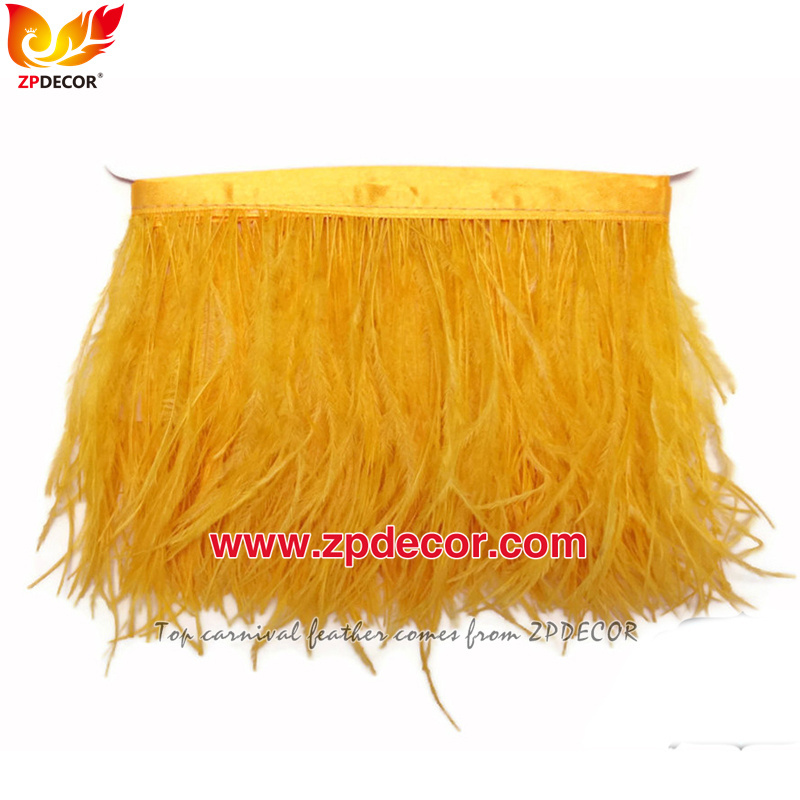 Zpdecor Feathers Factory Wholesale 10-15cm cm Ostrich Feathers Trim for Fashion Costumes Design