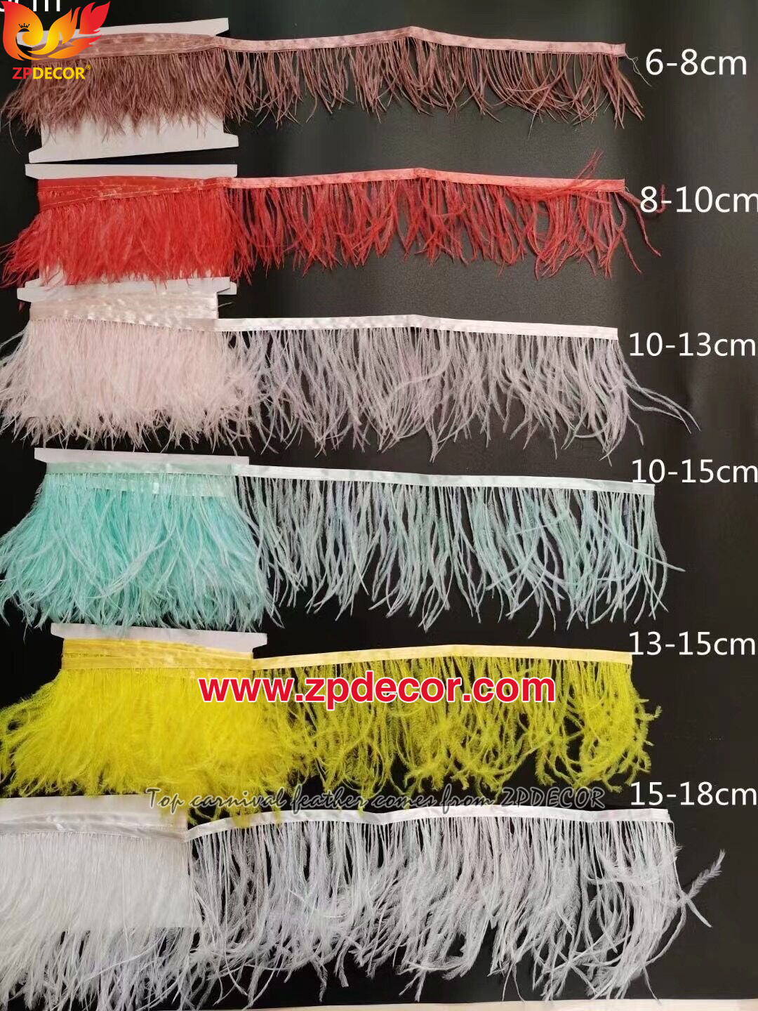 Zpdecor Feathers Factory Wholesale 40-45 cm Directly Dyed Mix Colors Rooster Coque Tail Feathers for Bahams Jankanoo Carnival Costumes