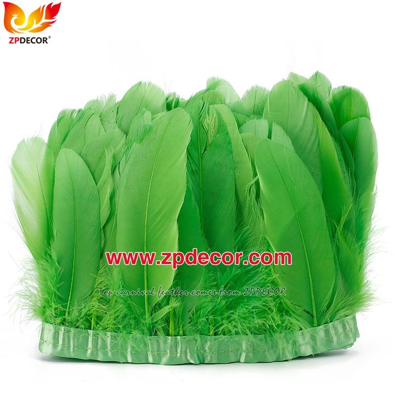 Zpdecor Feathers Factory Wholesale  Stock 15-20 cm White Goose Feather Trim Fringe for Bahams Jankanoo Carnival