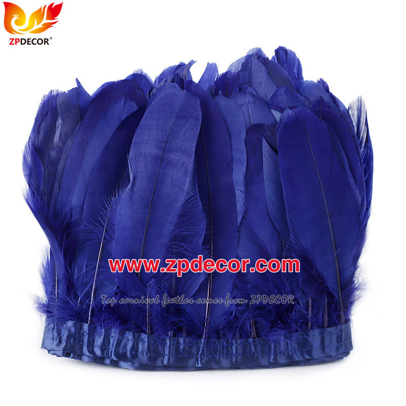 Zpdecor Feathers Factory Wholesale  Stock 15-20 cm White Goose Feather Trim Fringe for Bahams Jankanoo Carnival