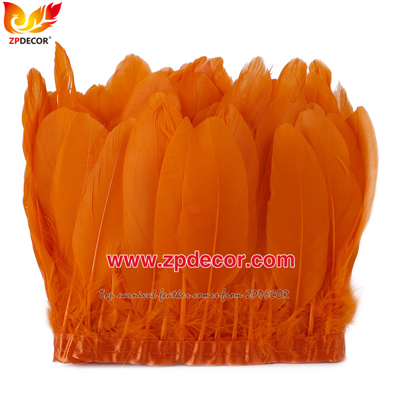 Zpdecor Feathers Factory Wholesale  Stock 15-20 cm White Goose Feather Trim Fringe for Bahams Jankanoo Carnival