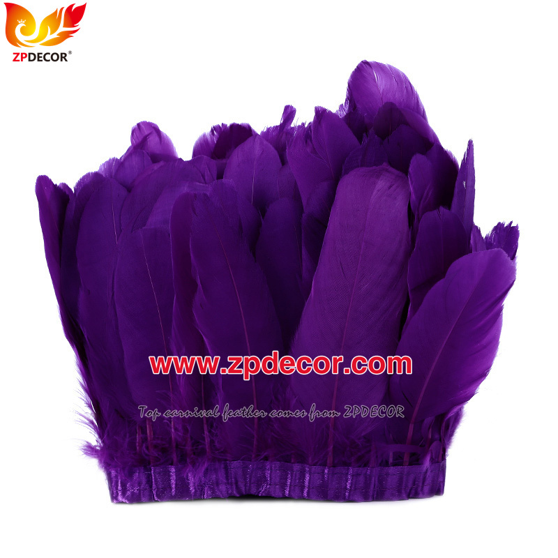 Zpdecor Feathers Factory Wholesale  Stock 15-20 cm White Goose Feather Trim Fringe for Bahams Jankanoo Carnival