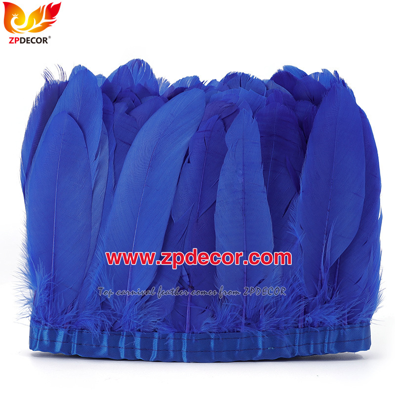 Zpdecor Feathers Factory Wholesale  Stock 15-20 cm White Goose Feather Trim Fringe for Bahams Jankanoo Carnival