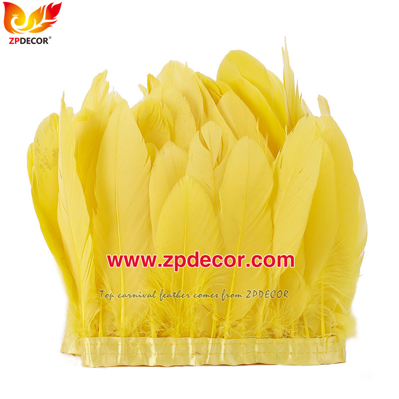 Zpdecor Feathers Factory Wholesale  Stock 15-20 cm White Goose Feather Trim Fringe for Bahams Jankanoo Carnival