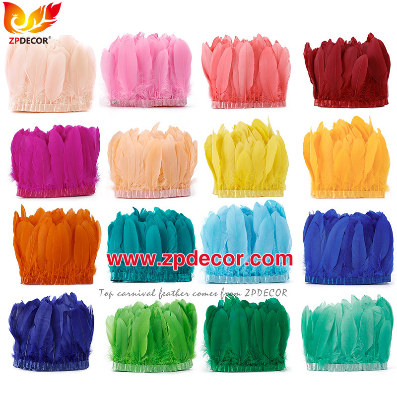 Zpdecor Feathers Factory Wholesale Stock More than 20 Colors 10-15 cm Fluffy Ostrich Feather Fringe Trim for Fashion Costumes  and Jewelry Design