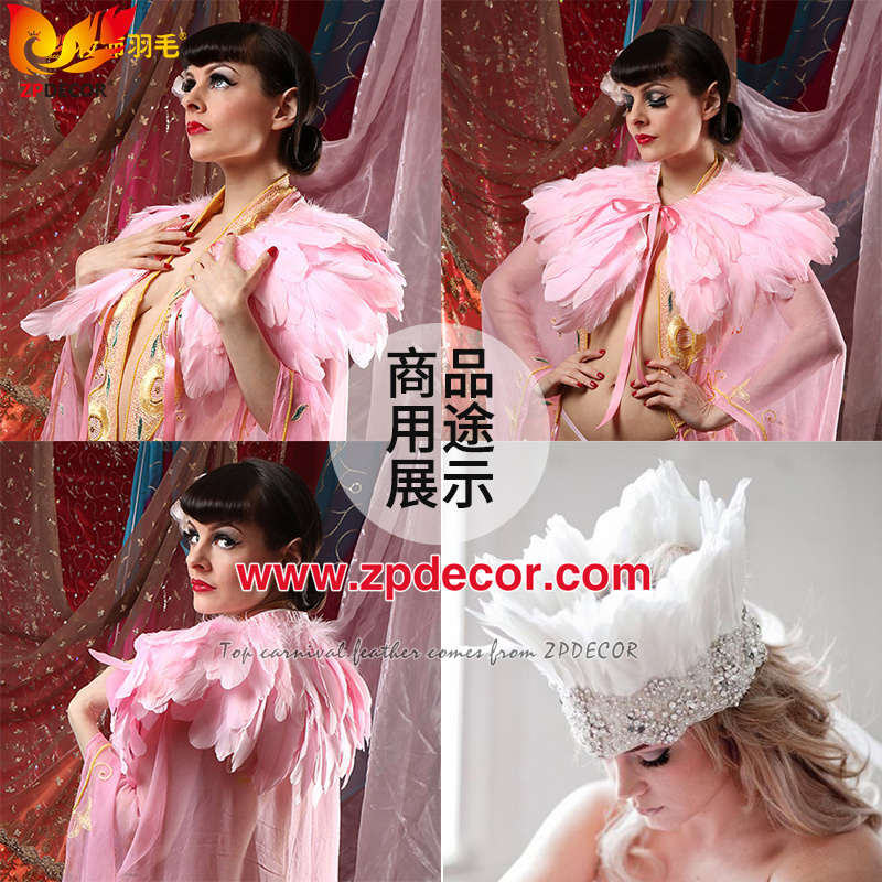 Zpdecor Feathers Factory Wholesale Stock More than 20 Colors 10-15 cm Fluffy Ostrich Feather Fringe Trim for Fashion Costumes  and Jewelry Design