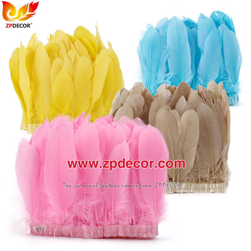Zpdecor Feathers Factory Wholesale Stock More than 20 Colors 10-15 cm Fluffy Ostrich Feather Fringe Trim for Fashion Costumes  and Jewelry Design