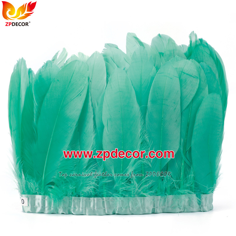 Zpdecor Feathers Factory Wholesale  Stock 15-20 cm White Goose Feather Trim Fringe for Bahams Jankanoo Carnival