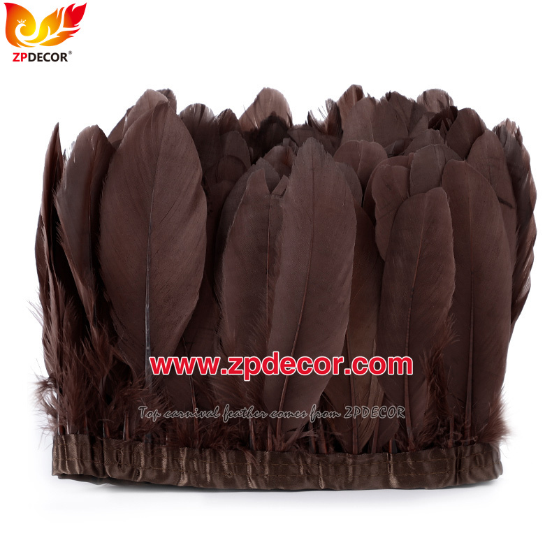Zpdecor Feathers Factory Wholesale  Stock 15-20 cm White Goose Feather Trim Fringe for Bahams Jankanoo Carnival