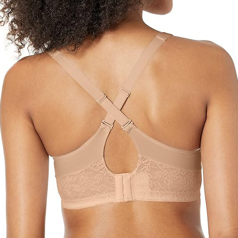 Women Breathable Underwear Plus Size No Steel Ring No Trace Hollow Mesh One-Piece Bra Thin Sports Yoga Bra