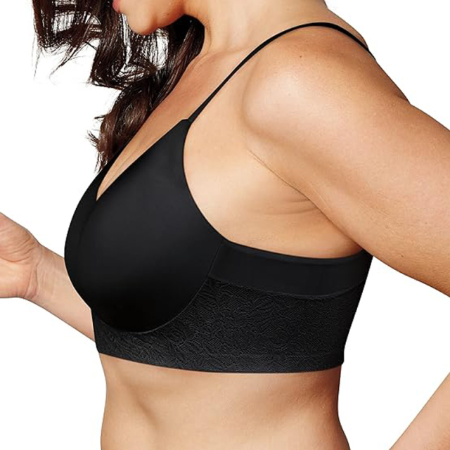 Women Breathable Underwear Plus Size No Steel Ring No Trace Hollow Mesh One-Piece Bra Thin Sports Yoga Bra